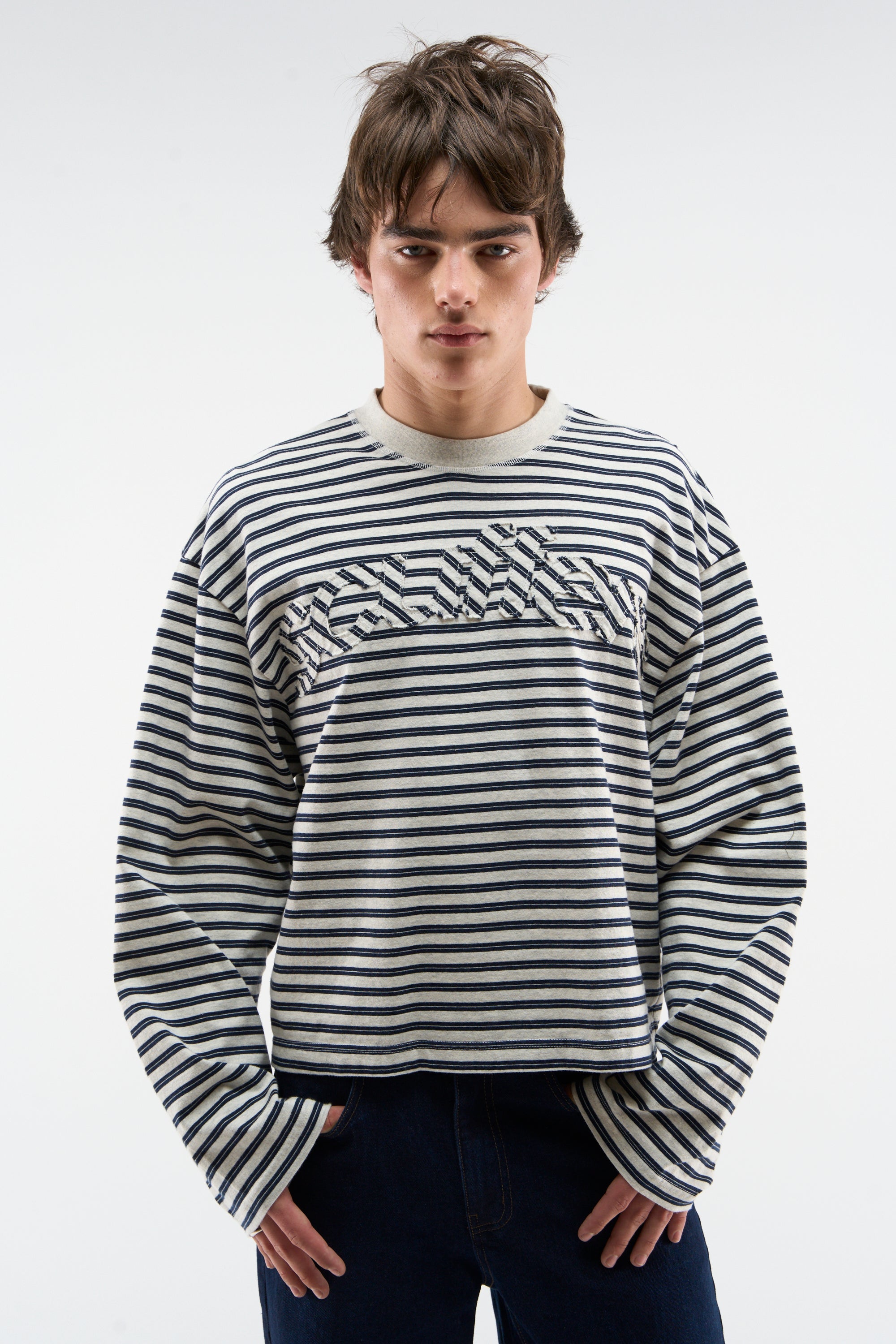 Raw Striped Navy Longsleeve
